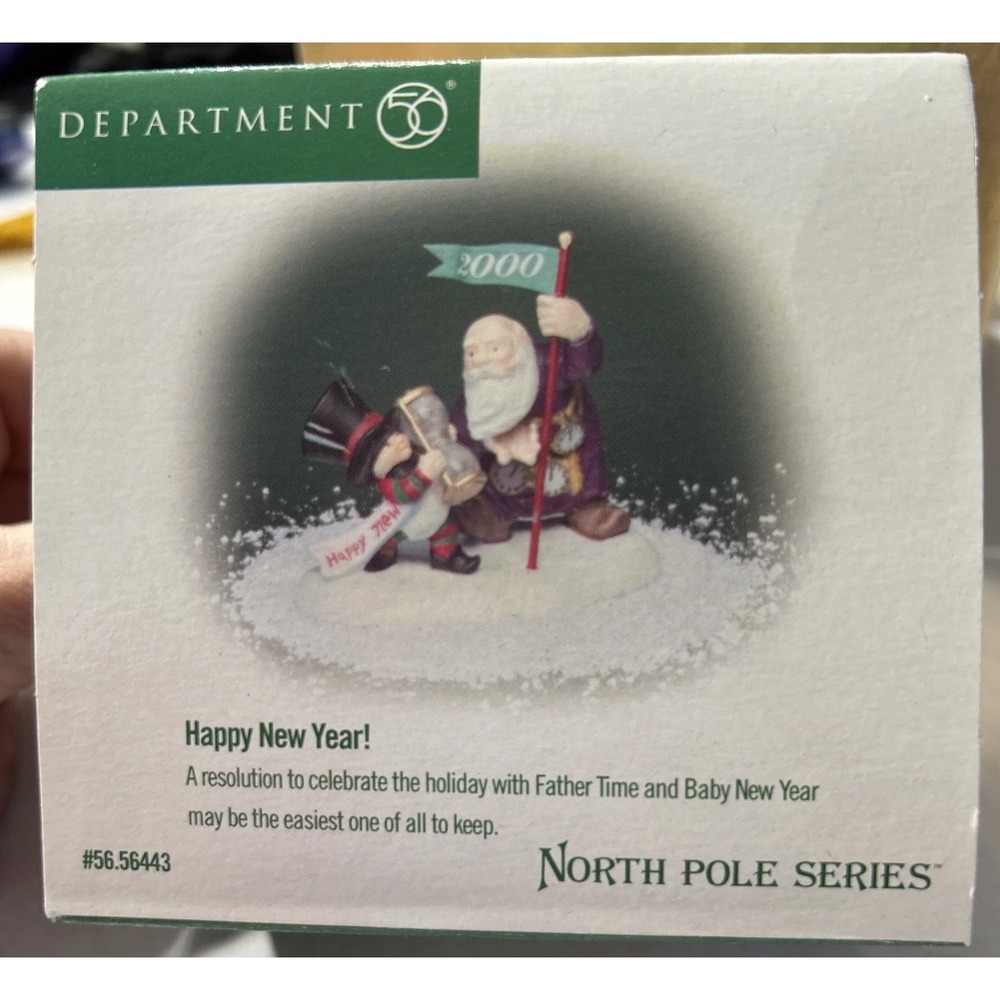 Dept 56 North Pole Series HAPPY NEW YEAR! 2000 Father Time w/Baby New Year EC